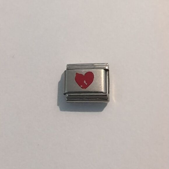 Red Heart ♥️ Italian Link Stainless Steel Charm for‎ Nomination Style Bracelet - Picture 1 of 1